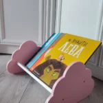 Декоративна полиця для книг хмаринка рожева з білим