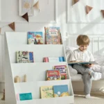 Полиця для книг велика біла Монтессорі